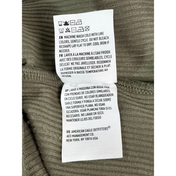 American Eagle Ribbed Bodysuit Olive Tank Top Style S/P/CH - Picture 6 of 11